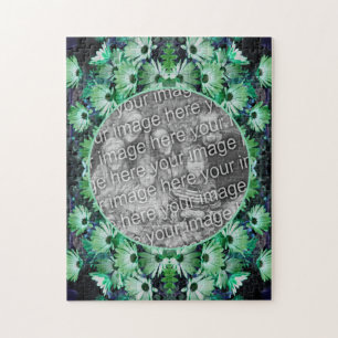 Green African Daisy Flowers Lijst Uw foto toevoege Legpuzzel
