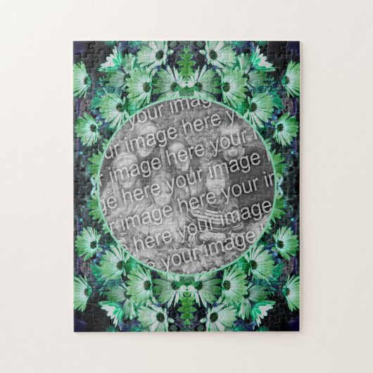 Green African Daisy Flowers Lijst Uw foto toevoege Legpuzzel (Verticaal)