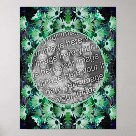 Green African Daisy Flowers Lijst Uw foto toevoege Poster (Voorkant)