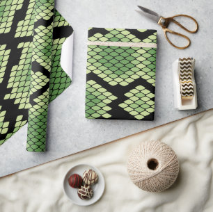 Green African Wildlife Snake Animal Print Patroon Cadeaupapier