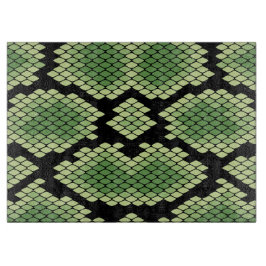 Green African Wildlife Snake Animal Print Patroon Snijplank