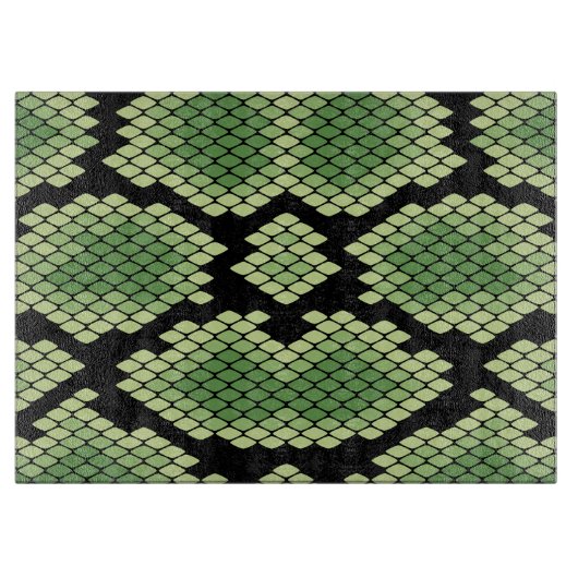 Green African Wildlife Snake Animal Print Patroon Snijplank (Voorkant)