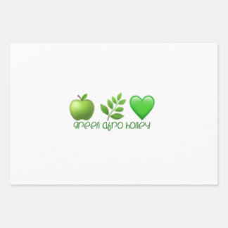 Green Afro Honey Gift Wrap 2 Inpakpapier Vel