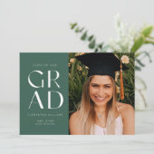Green Afstudeerder Block Modern Photo Afstuderen I Kaart (Staand voorkant)