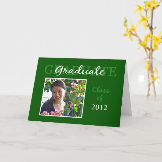 Green Afstuderen Gefeliciteerd Fotokaart Kaart (Gele Bloem)