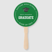 Green Afstuderen Photo Personalized Hand Fan Handwaaier (Voorkant)