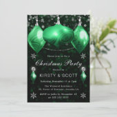 Green Agate Baubles kerstdiner Kaart (Staand voorkant)