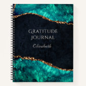 Green Agate Gold Glitter Gratitude Journal Notitieboek (Voorkant)