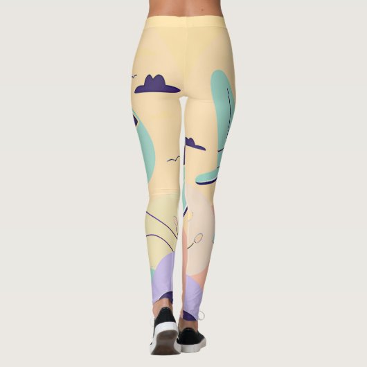 Green Airplane AI art Leggings (Achterkant)