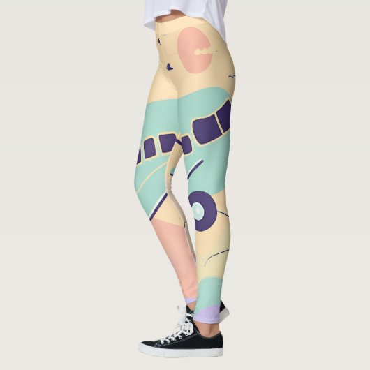 Green Airplane AI art Leggings (Links)