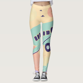 Green Airplane AI art Leggings