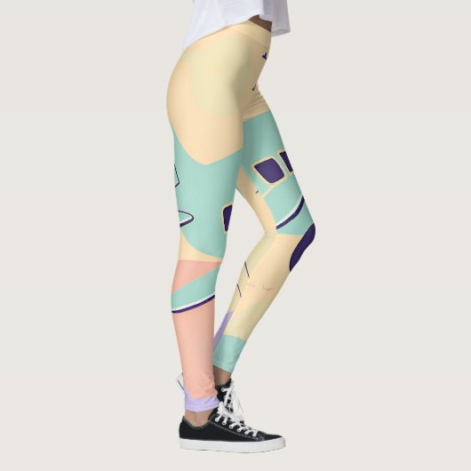 Green Airplane AI art Leggings (Rechts)