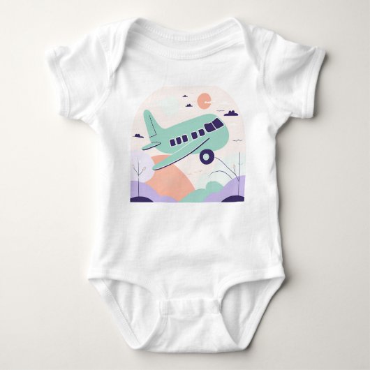 Green Airplane AI art Romper (Voorkant)