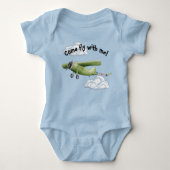 Green Airplane Boy Baby Bodysuit (Voorkant)