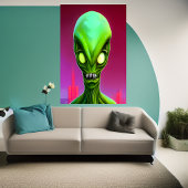 Green Alien | AI Art Poster