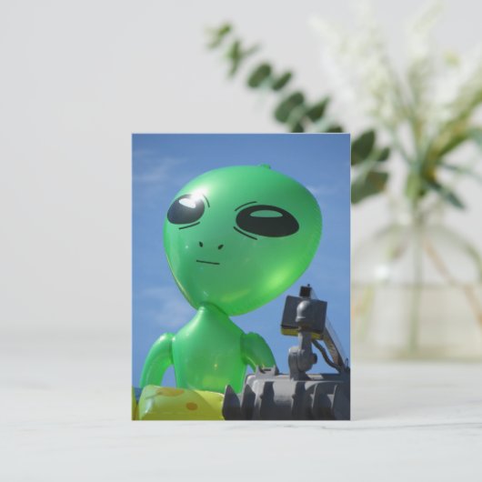 Green Alien Briefkaart (Staand voorkant)