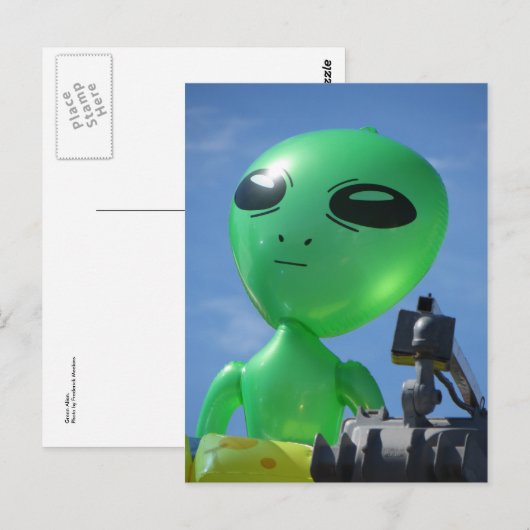 Green Alien Briefkaart (Voorkant / Achterkant)
