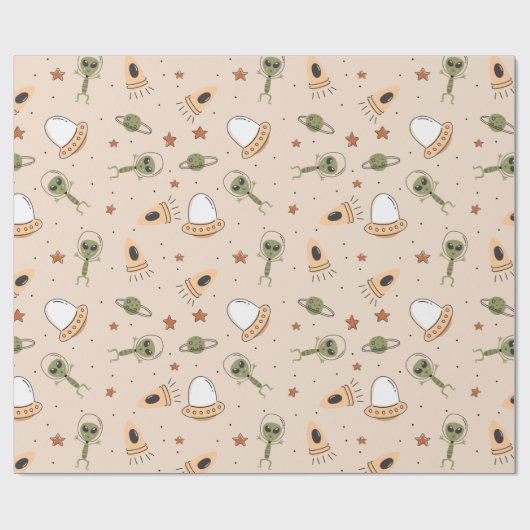 Green Alien Cadeaupapier (Vlak)