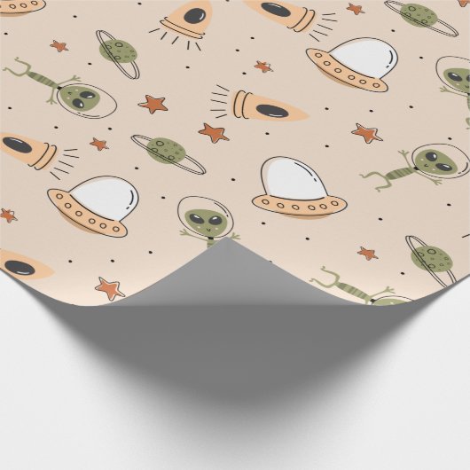 Green Alien Cadeaupapier (Hoek)