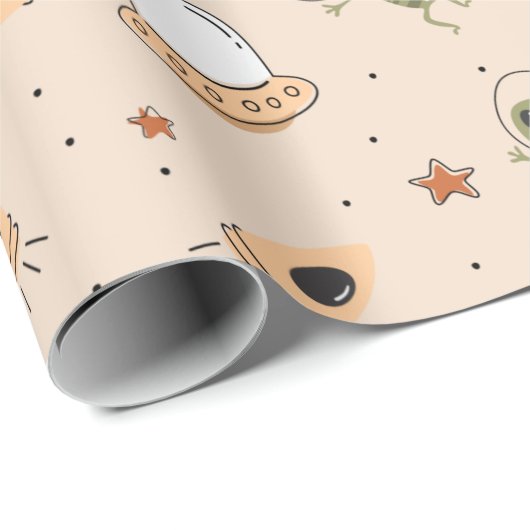 Green Alien Cadeaupapier (Rol Hoek)