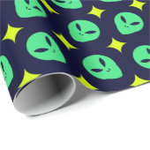 Green Alien Cadeaupapier (Rol Hoek)