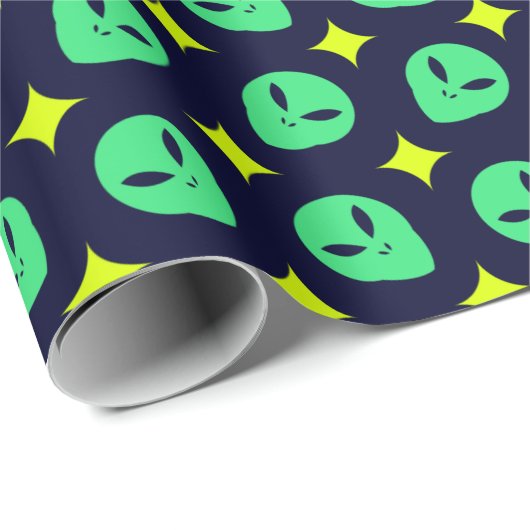 Green Alien Cadeaupapier (Rol Hoek)