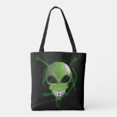 Green Alien Canvas tas (Achterkant)