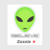 Green alien cartoon grappige vinyllaptop sticker (Vel)