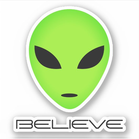 Green alien cartoon grappige vinyllaptop sticker (Voorkant)