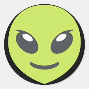 Green Alien Emoji Ronde Sticker