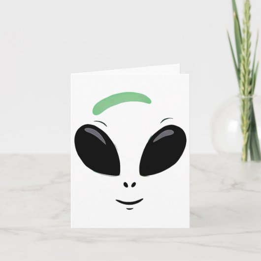 Green Alien Face Halloween kostuum Kaart (Voorkant)