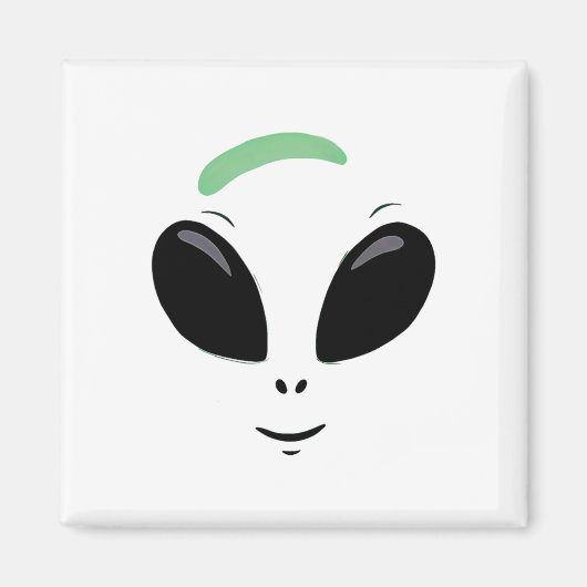 Green Alien Face Halloween kostuum Magneet (Voorkant)