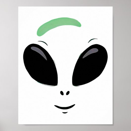 Green Alien Face Halloween kostuum Poster (Voorkant)