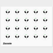 Green Alien Face Halloween kostuum Ronde Sticker (Vel)