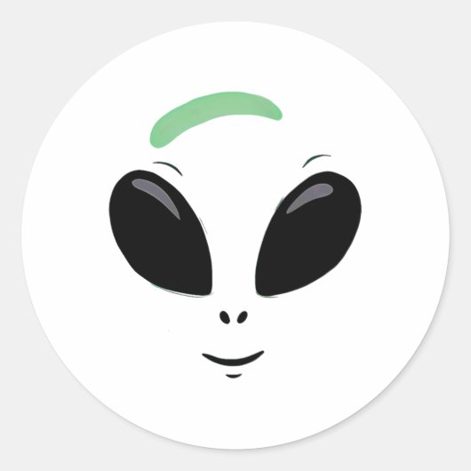 Green Alien Face Halloween kostuum Ronde Sticker (Voorkant)