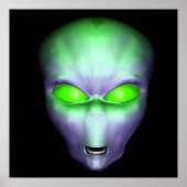 Green Alien Face Poster (Voorkant)