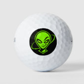 Green Alien Good Luck Golf Ball Golfballen (Voorkant)