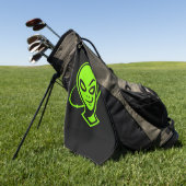 Green Alien Good Luck Golf Golfhanddoek (Groen)