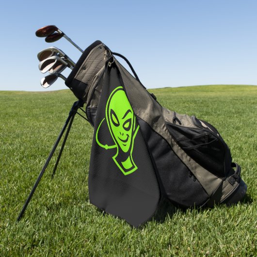 Green Alien Good Luck Golf Golfhanddoek (Groen)