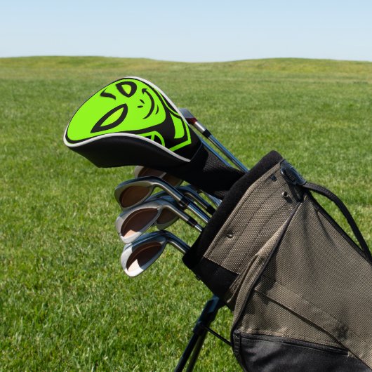 Green Alien Good Luck Golfheadcover (Insitu)