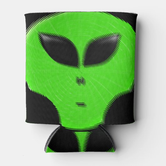 Green Alien Head Blikjeskoeler (Voorkant)