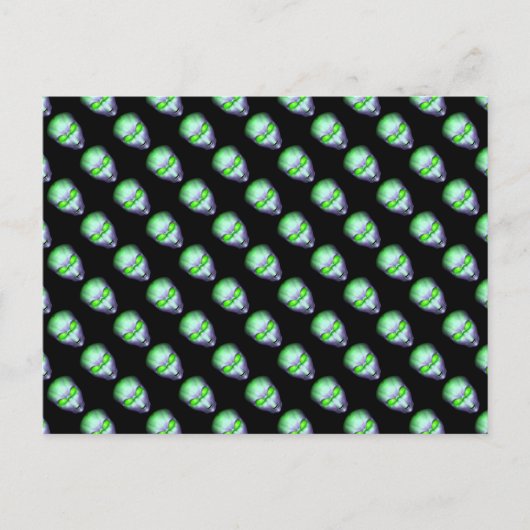 Green Alien Head Briefkaart (Voorkant)