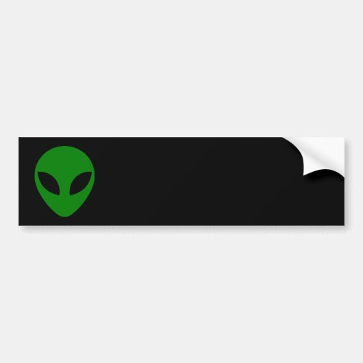 Green Alien Head Bumpersticker (Voorkant)