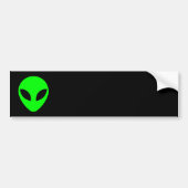 Green Alien Head Bumpersticker (Voorkant)