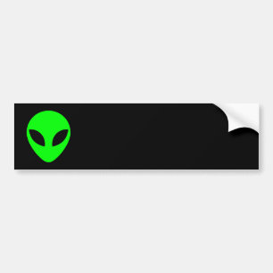 Green Alien Head Bumpersticker