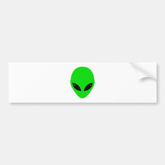 Green Alien Head Bumpersticker (Voorkant)
