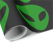 Green Alien Head Cadeaupapier (Rol Hoek)