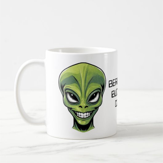 Green Alien Head Koffiemok (Links)