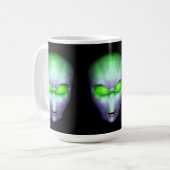 Green Alien Head Koffiemok (Voorkant links)