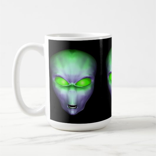 Green Alien Head Koffiemok (Links)